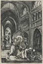 Cristo expulsando a los mercaderes del templo, c.1519